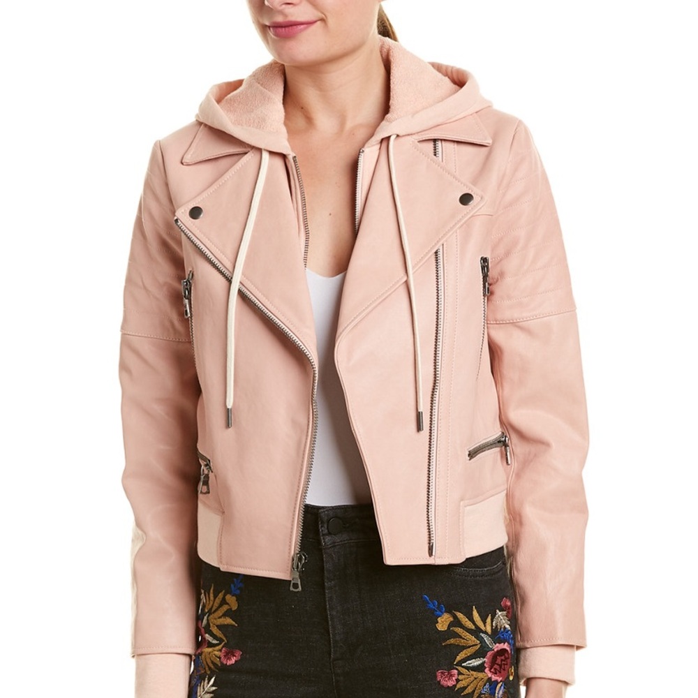 Alice+Olivia light pink leather jacket!
